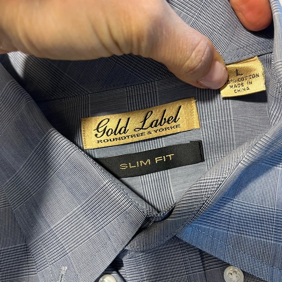 Gold Label Roundtree & Yorke men’s button down Large SET OF 2 - Picture 8 of 9